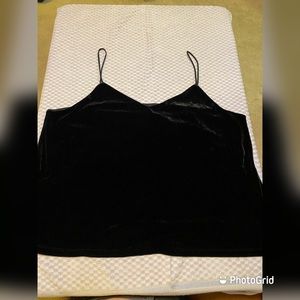 Blk velvety spaghetti strap top